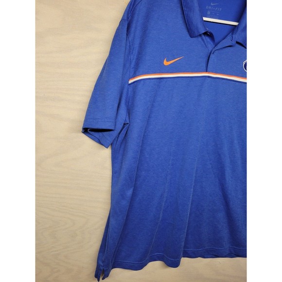 Nike Polo Shirt Mens 2XL On Field Performance Dri-Fit Swoosh Blue - Picture 3 of 11